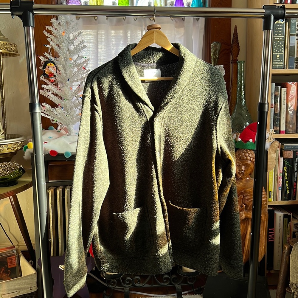 Mens Old Navy Sweater-Fleece Button Front Cardigan, XXL, Dark Green